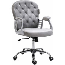 Grey Velvet Furniture Swivel Stressless Office Chair Furniture , Best