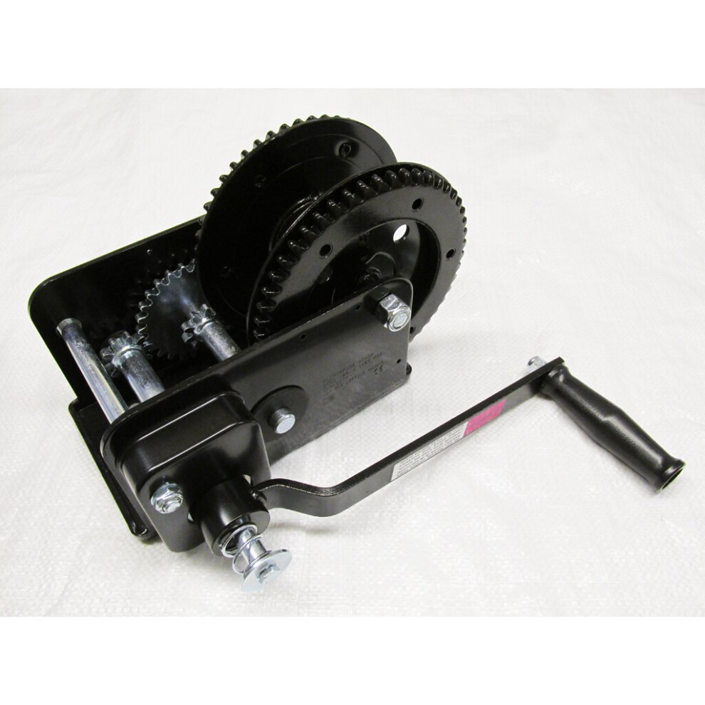 (, 2000Lb / 900Kg) Manual Trailer Hand Winch (Hand Operated Crank) Black 600988527157