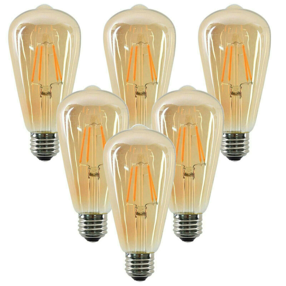 Vintage Light Bulbs, Edison Light 4W Amber E27 Angle 360 Retro Antique