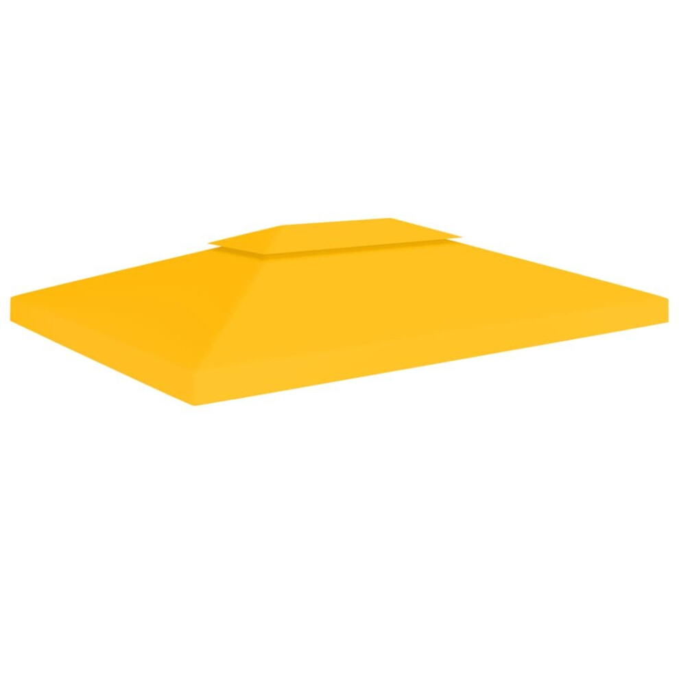 vidaXL 2-Tier Gazebo Top Cover 310 g/mÂ² 4x3 m Yellow Garden Replacement Canopy