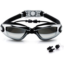 BEEWAY Swimming Goggles, Swim Goggles attached Ear Plugs for Adult Men Women And Kids 8+ - No Leaking, Anti Fog, UV Protection - Free Storage Case,