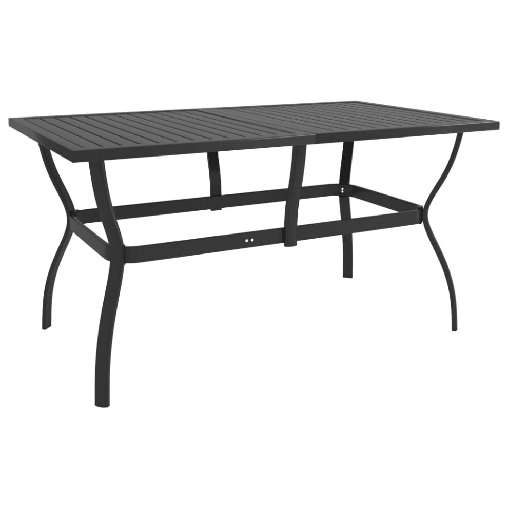 vidaXL Garden Table Anthracite 140 cm Steel Outdoor Patio Side Dinner Desk