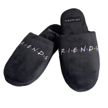 Friends Classic Logo Black Mule Slippers