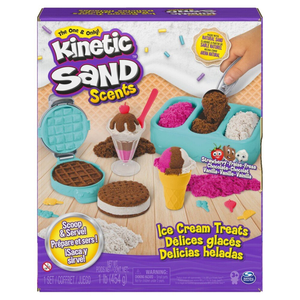 Kinetic Sand 6059742, Ice Cream Treats Playset with 3 Colours