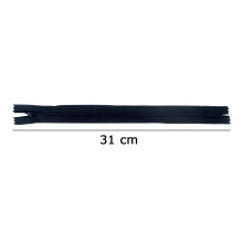 HAND 2 PCS Black Invisible Zipper for Dresses, Skirts, Blouses, Pants etc. - 10 inch (25.5 cm) Long - Nylon Zip and Metal Zip Head