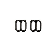 HAND Metal 8 Shape Lingerie Sliders 1 cm x 1 cm, Takes Straps up to 0.8 cm Width, Pack of Approx 50 (12 g) Black Plastic Coating