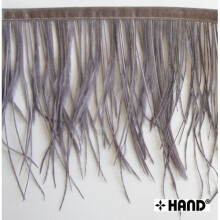 Ostrich Feather Fringe 4W, 3metres Gun Grey