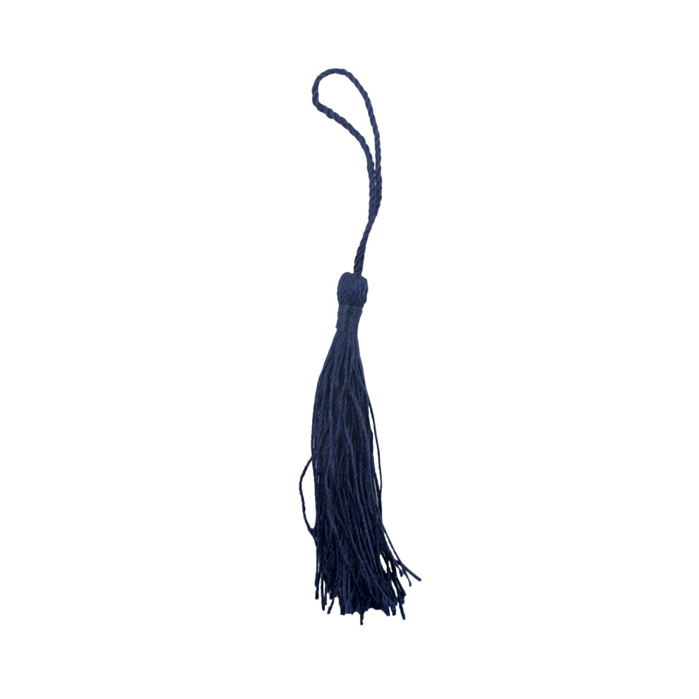 Silky Tassels Navy Blue 12 cm Long For Craft Embellishments, Purses, Bags, Keyrings etc. Pack of 10