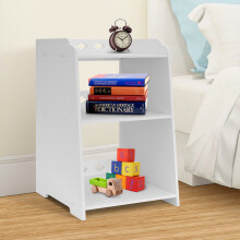 Modern Bedside Table Cabinet Side Table Storage Organizer White