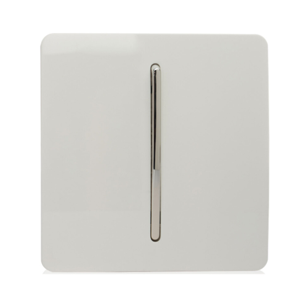 Trendi Switch ART-SS1WH 10 A Trendi 1 Gang 1 Way Artistic Modern Glossy Rocker Tactile Light Switch - Gloss White