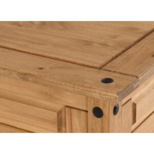 Seconique Corona Pin Lamp Table Distressed Waxed Pine With Metal Studs 2