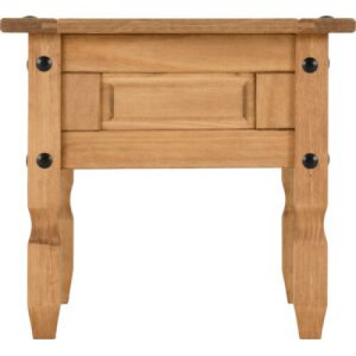 Seconique Corona Pin Lamp Table Distressed Waxed Pine With Metal Studs 1