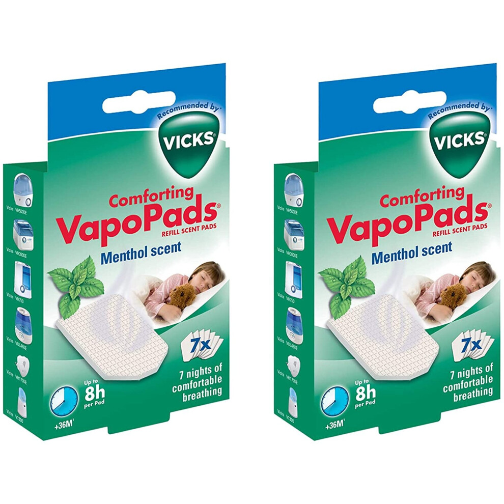 Vicks Comforting Soothing Menthol VapoPads Pack of 7 - VH7 Vicks x 2