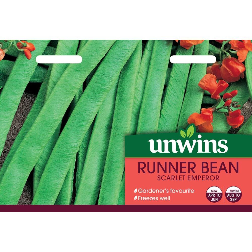 Unwins Grow Your Own Vegetable Seeds - Runner Bean Scarlet Emperor