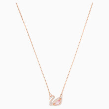 Collier - SWAROVSKI - Zwaan Dazzling rosé - Verguld - Verstelbare lengte 38-43 cm - ELEMENTS kristallen