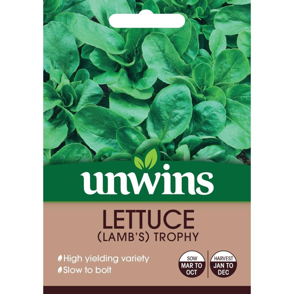 Unwins Grow Your Own Tasty Vegetable Seeds - Lettuce Lambs Trophy