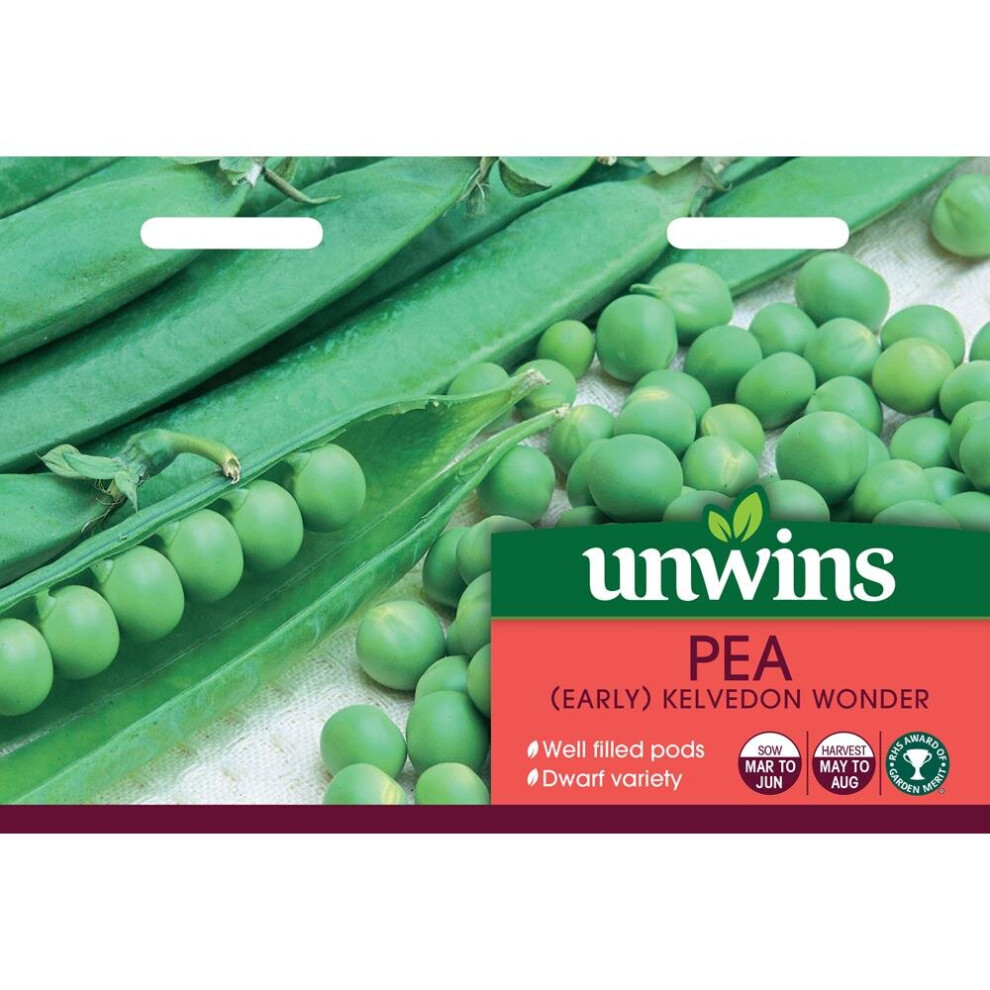 Unwins Grow Your Own Tasty Veg Seeds - Pea Early Kelvedon Wonder