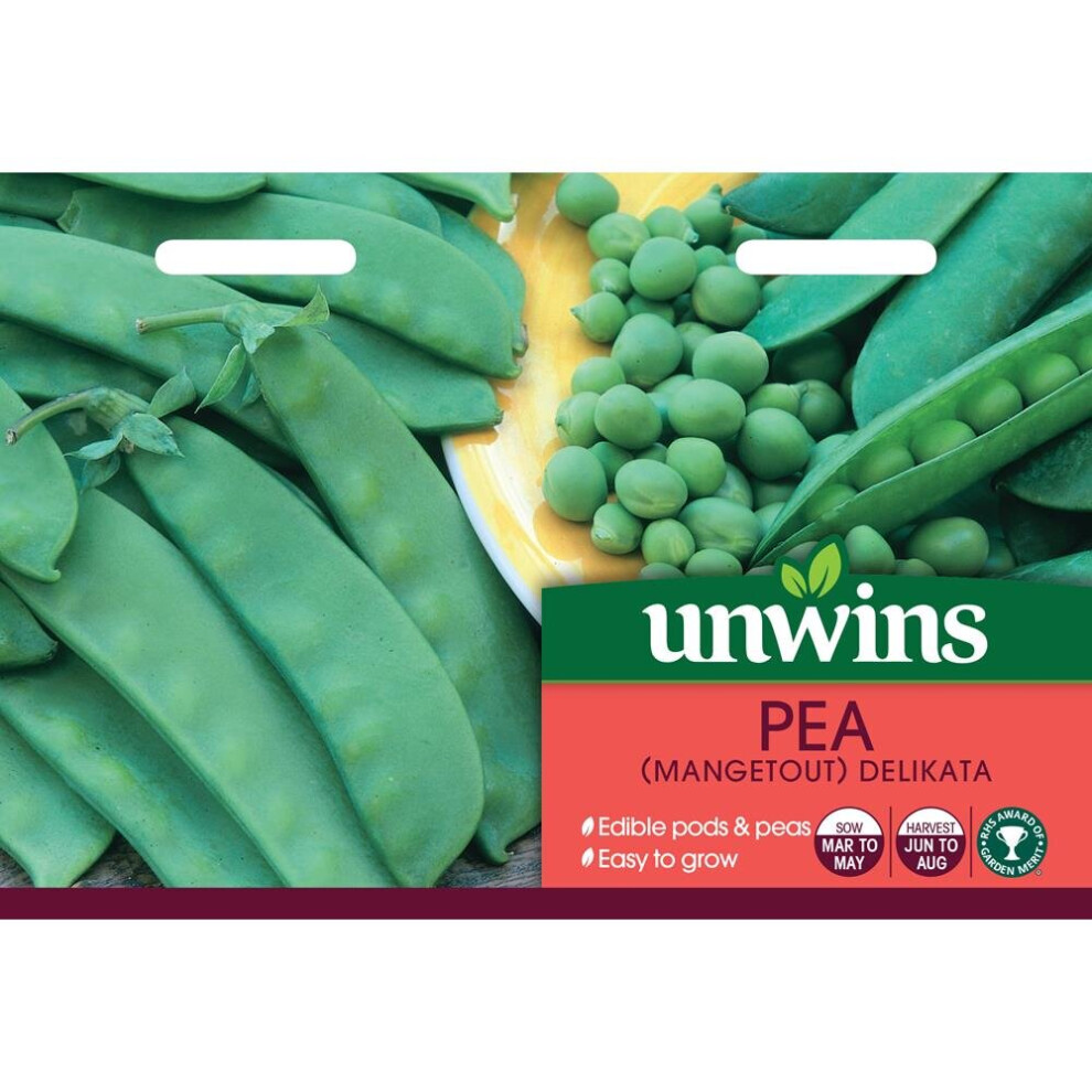 Unwins Grow Your Own Tasty Vegetable Mangetout Pea Seeds - Delikata