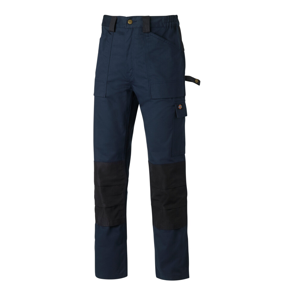 (Navy/Black, 30R) Dickies Grafter Duo Tone Cargo Pocket Workwear Knee Pad Trousers Pants WD4930