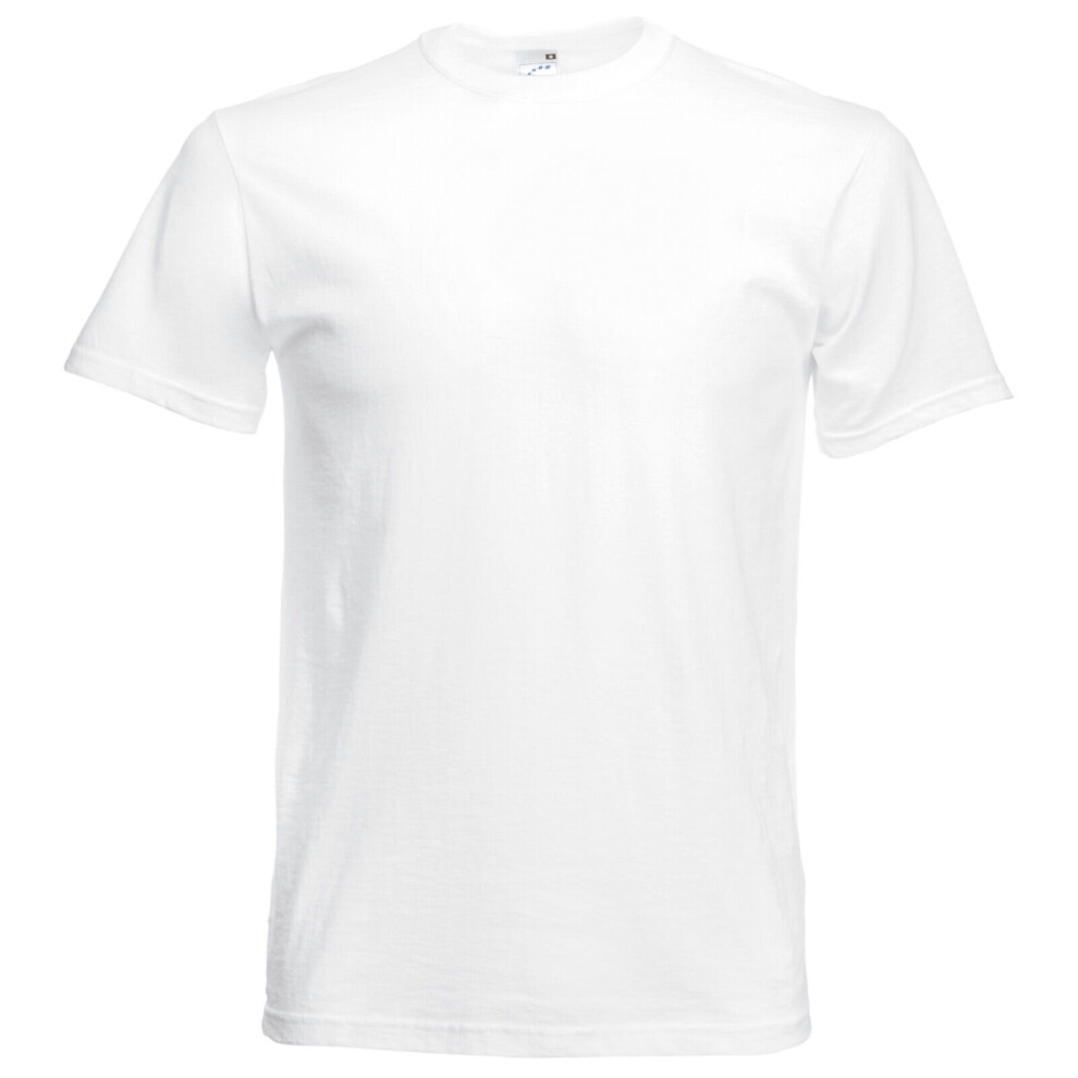 (White, M) Fruit Of The Loom Mens Original Cotton Crew Neck Top Short Sleeve Tee T-Shirt