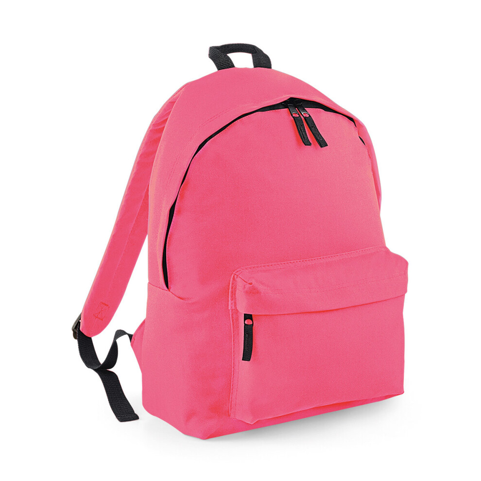 (Fluorescent Pink) BagBase Orginal Fashion 18L Sports School Work Travel Gym Backpack Rucksack Bag