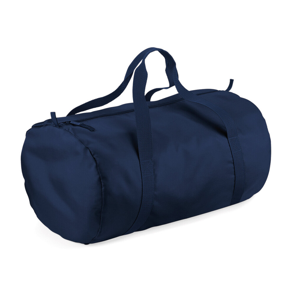 (French Navy) BagBase Plain Packaway Lightweight Travel Luggage Sports School Gym Barrel Bag