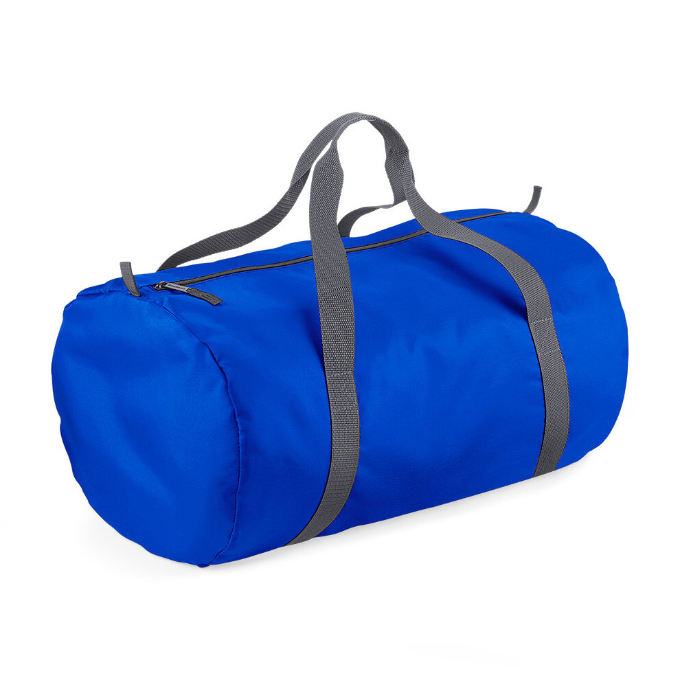 (Bright Royal) BagBase Plain Packaway Lightweight Travel Luggage Sports School Gym Barrel Bag