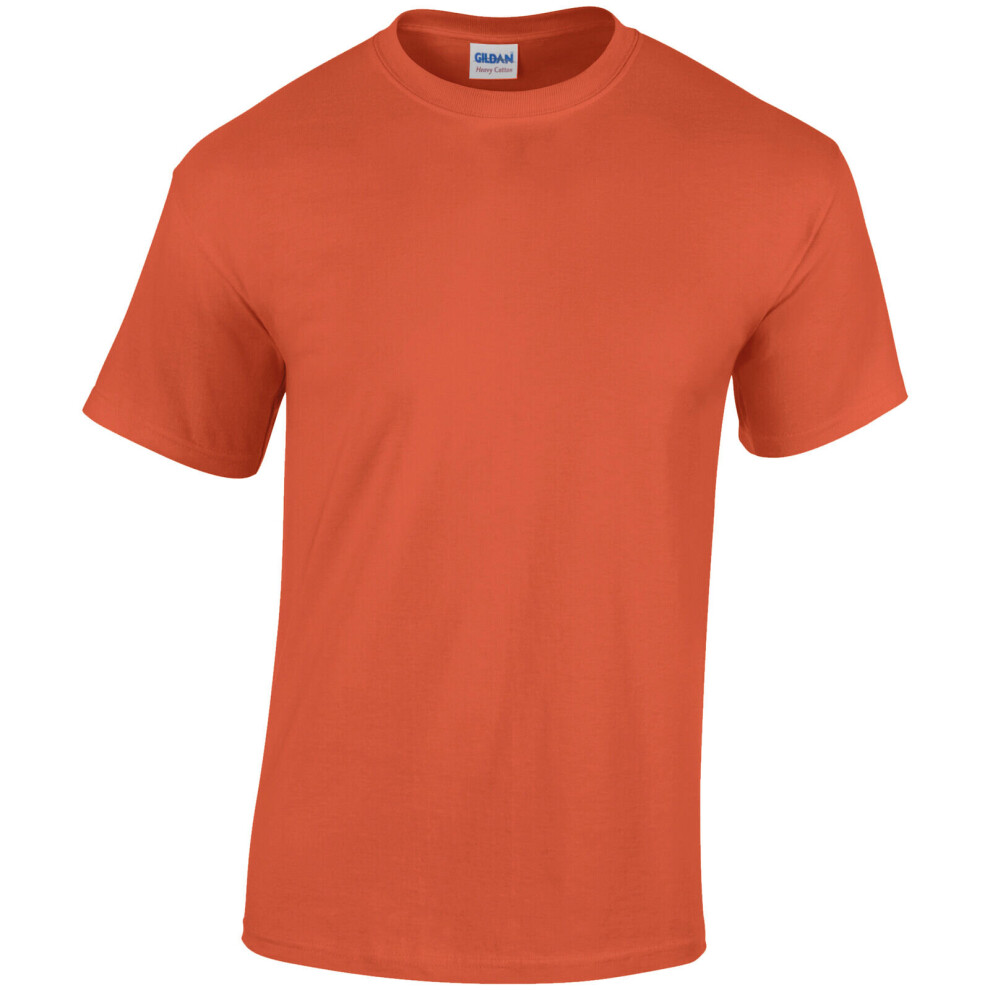 (Sunset, M) Gildan Mens Plain Heavy Cotton Blank Crew Neck Top Short Sleeve Tee T-Shirt 2