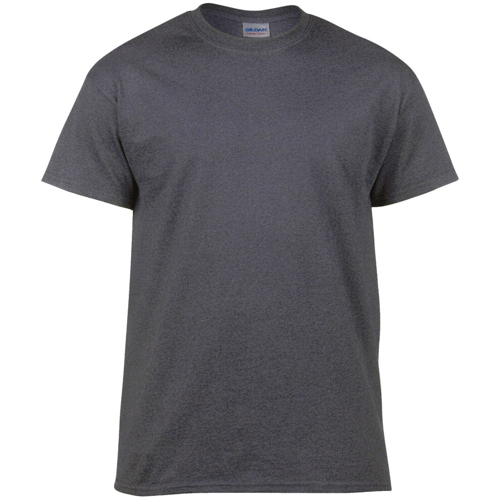 (Tweed, L) Gildan Mens Plain Heavy Cotton Blank Crew Neck Top Short Sleeve Tee T-Shirt 2