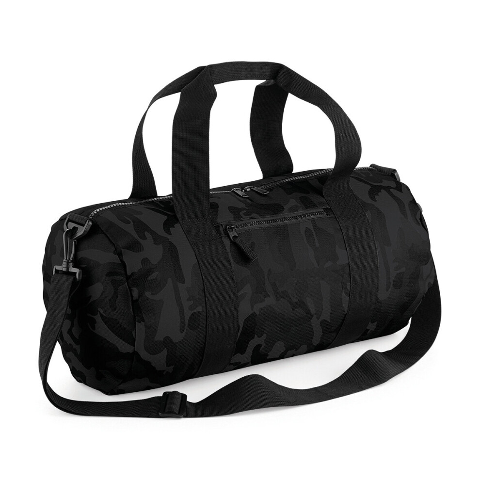 (Midnight Camo) BagBase Plain Camo Camouflage Festival Camping Sports Luggage Holdall Barrel Bag-image-OPC-P6RGBJP-NEW