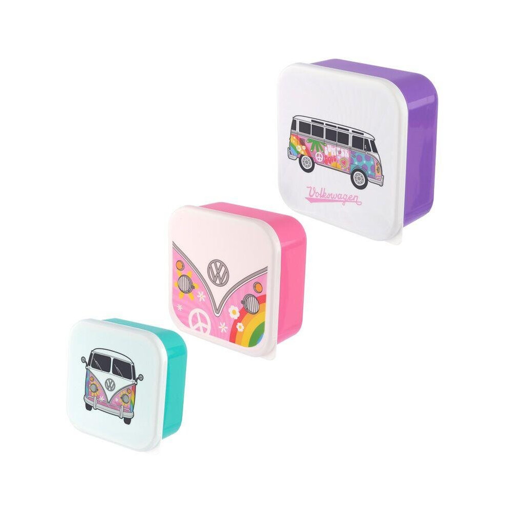 Volkswagen Set Of 3 Vw Campervan Summer Love Sandwich Lunch Boxes