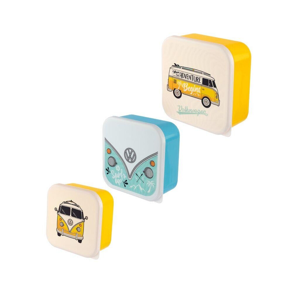 Volkswagen Set Of 3 Vw Campervan Adventure Begins Sandwich Lunch Boxes