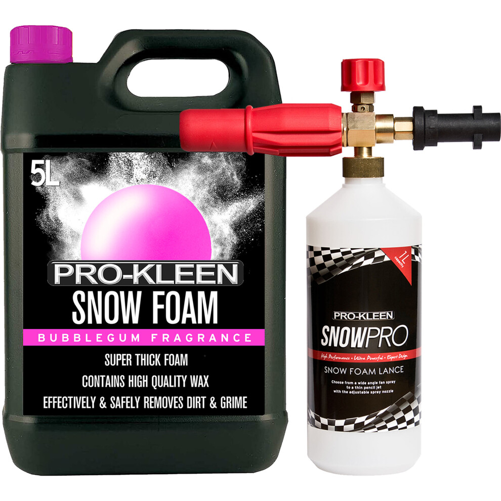 (1 x ProKleen Karcher Lance) Pro-Kleen Bubblegum Snow Foam 5L Detailing Kits