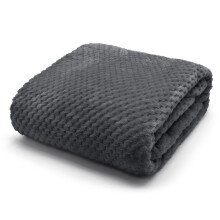 (Charcoal ) Waffle Throw Fleece Blanket Sofa Size 150 X 200 CM