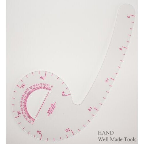 HAND Multi Purpose 6 shape Pattern Ruler With Inner Angle Measurer NO. 10-002- 45cm Outer Curve
