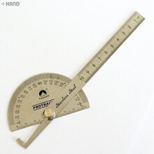 Fujisan Stainless Steel Rotating 180 Degree Protractor/Angle Measurer Metric Ruler