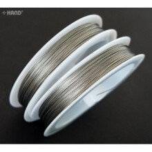 A Roll of Fine Bead Craft Icy Silver Finger Friendly Plastic Coated Wire, Size 0.5mm x 2 Rolls