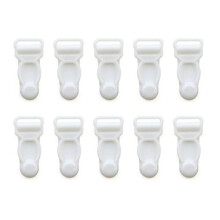 HAND Girdles Clips White Plastic Lingerie Stocking Garter Hooks- Pack of 10