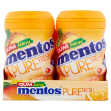 (Tropical 6 Bottles 50pcs) Mentos Gum Pure Fresh Assorted Flavours Bottles/Rolls Sugar Free Chewing Gum