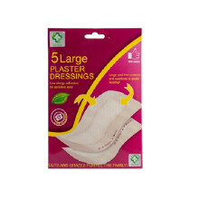 A&E 5 Large Plaster Dressings - Hypoallergenic, Gentle on Skin, Includes 3 x 5x9 cm and 2 x 5x7.5 cm, Extra Sticking Power