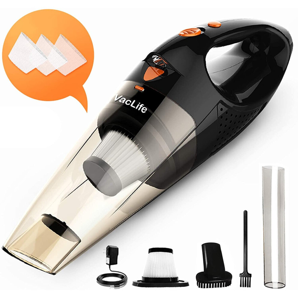VacLife Handheld Vacuum, Hand Vacuum Cordless Rechargeable, Small and Portable with High Power and Quick Charge for Home and Car Cleaning