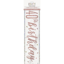 Rose Gold Glitz 9ft Foil Banner - Happy 40th Birthday