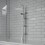 Chrome Shower Kit Twin Head Square Shower Kit Fixed Shower 11