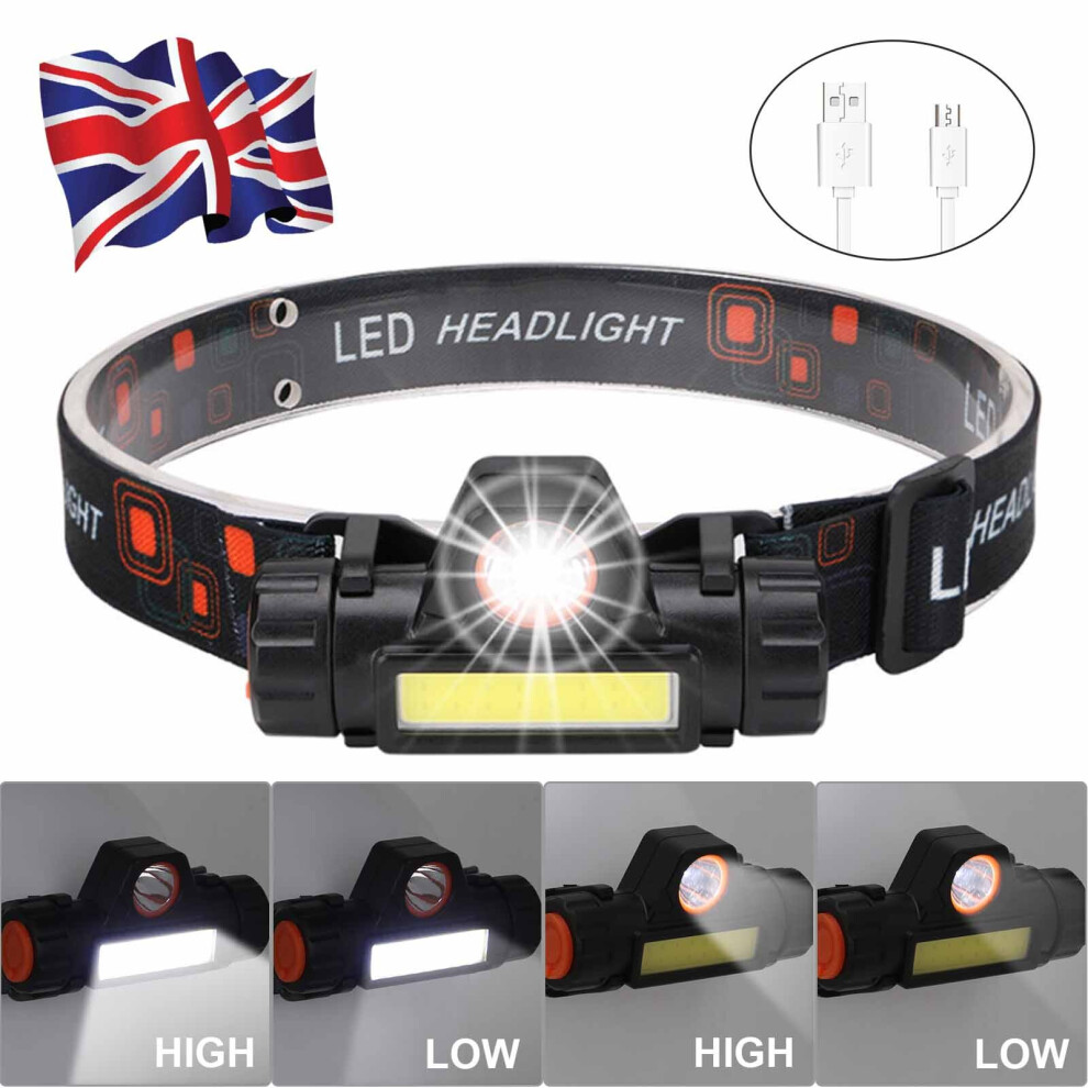 Rechargeable Led Headlamp Head Torch Flash Work Head Light