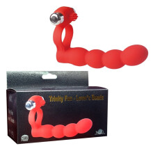 (Red) Avra 7-frequency vibrating male and female masturbator vibrating egg