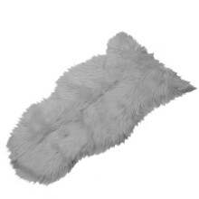 (Silver) Fluffy Faux Fur Sheepskin Rug Large Hairy Carpet