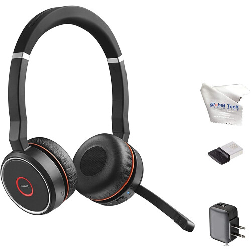 Jabra Jabra Evolve 75 Bluetooth Headset Bundle, Wall Charger, USB Dongle