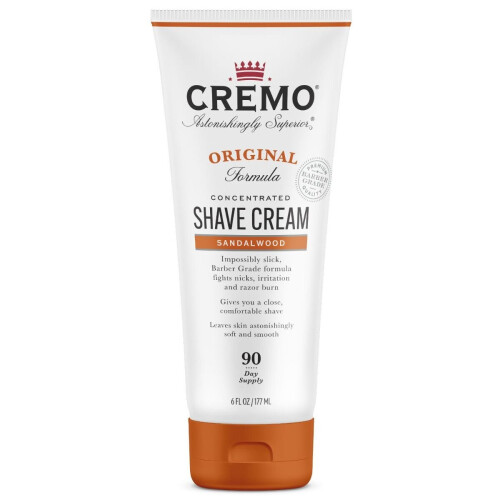 Cremo Barber Grade Κρέμα Ξυρίσματος Σανταλόξυλο, Υπερβολικά Λείο Ξύρισμα για Άντρες, 6 Fl Oz