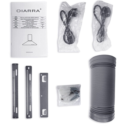 CIARRA CBCS6201 Cooker Hoods 60cm Stainless Steel Chimney Range Hood 600mm Recirculating Duct Kitchen Ventilation Extractor Fan,Grease Aluminum Filter 2
