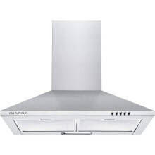 CIARRA CBCS6201 Cooker Hoods 60cm Stainless Steel Chimney Range Hood 600mm Recirculating Duct Kitchen Ventilation Extractor Fan,Grease Aluminum Filter